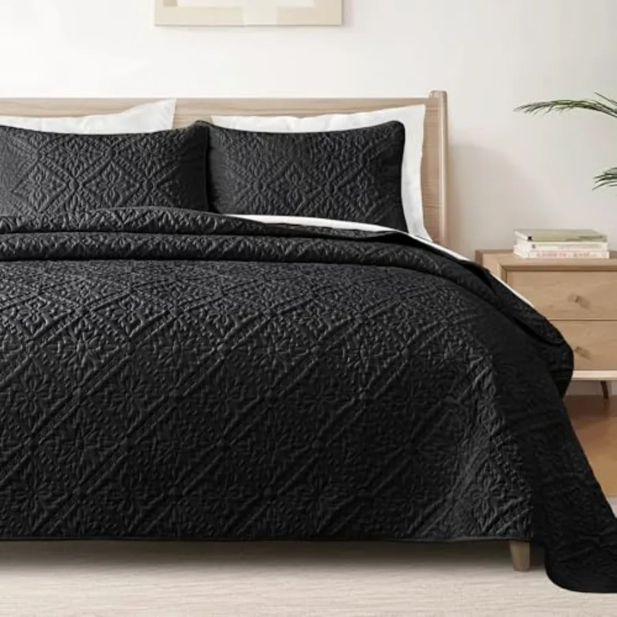 

Комплект постельного белья King Quilt: легкие, мягкие покрывала и наволочки (2 шт.), современные черные оверсайз-одеяла King Size для всей семьи