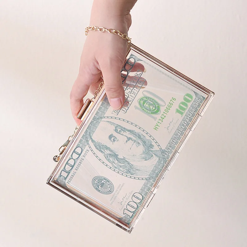 الإبداعية الاكريليك حقيبة كروسبودي حقيبة يد نسائية سلسلة حزام الشارع Sle Faion حقيبة هارد إل الصيف 202 نموذج جديد