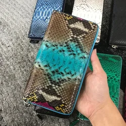 2024 New Fashion Real Python Skin Genuine Leather Women Long Wallets Female Luxury Brand Designer Clutch Gift Cash Purse Wallet