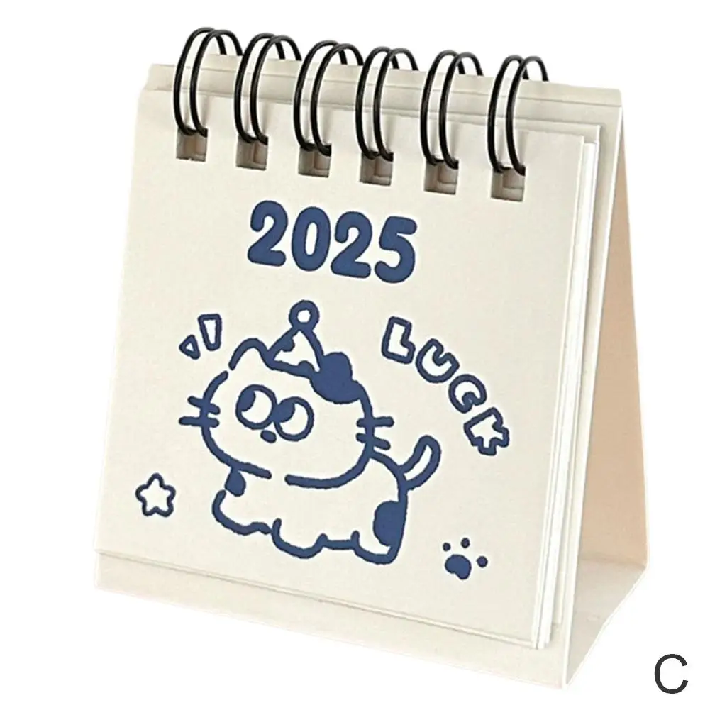 Mini calendrier de bureau original, mignon, ours, chien, ornements d\'animaux, petit chat simple, H1C7, nouveau, 2025