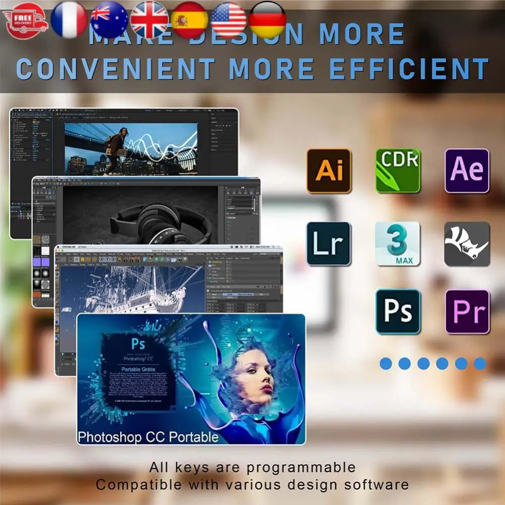 12 Tombol 2 Kenop Copy Paste Mini Button Keyboard Mekanik Mini Bluetooth-Compatible/Kabel untuk Gamer/Desainer/Pengedit Video