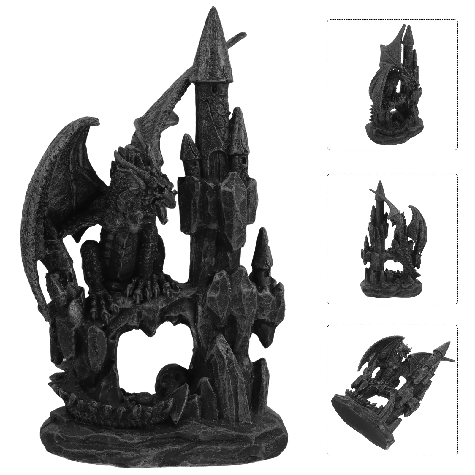 Medieval Dragon Figure Lava Fighting Desktop Ornament Halloween Decor Decorations