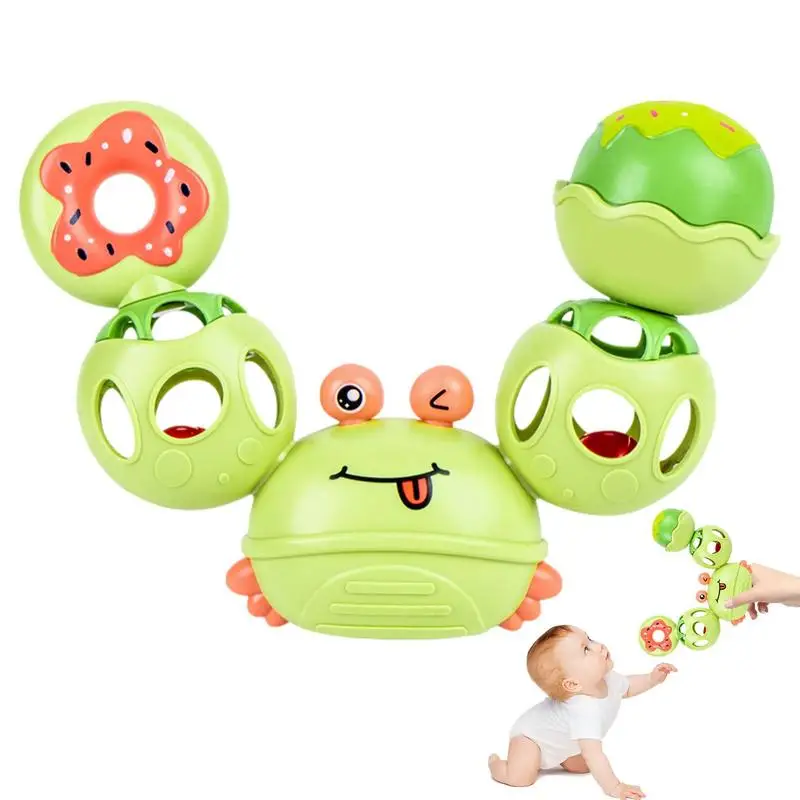 Baby Toys Rattles Crab Shape Hand Bell Educational Toys For Baby Newborn Birth Gifts Baby Soothing Teether Newborn Girl Toy