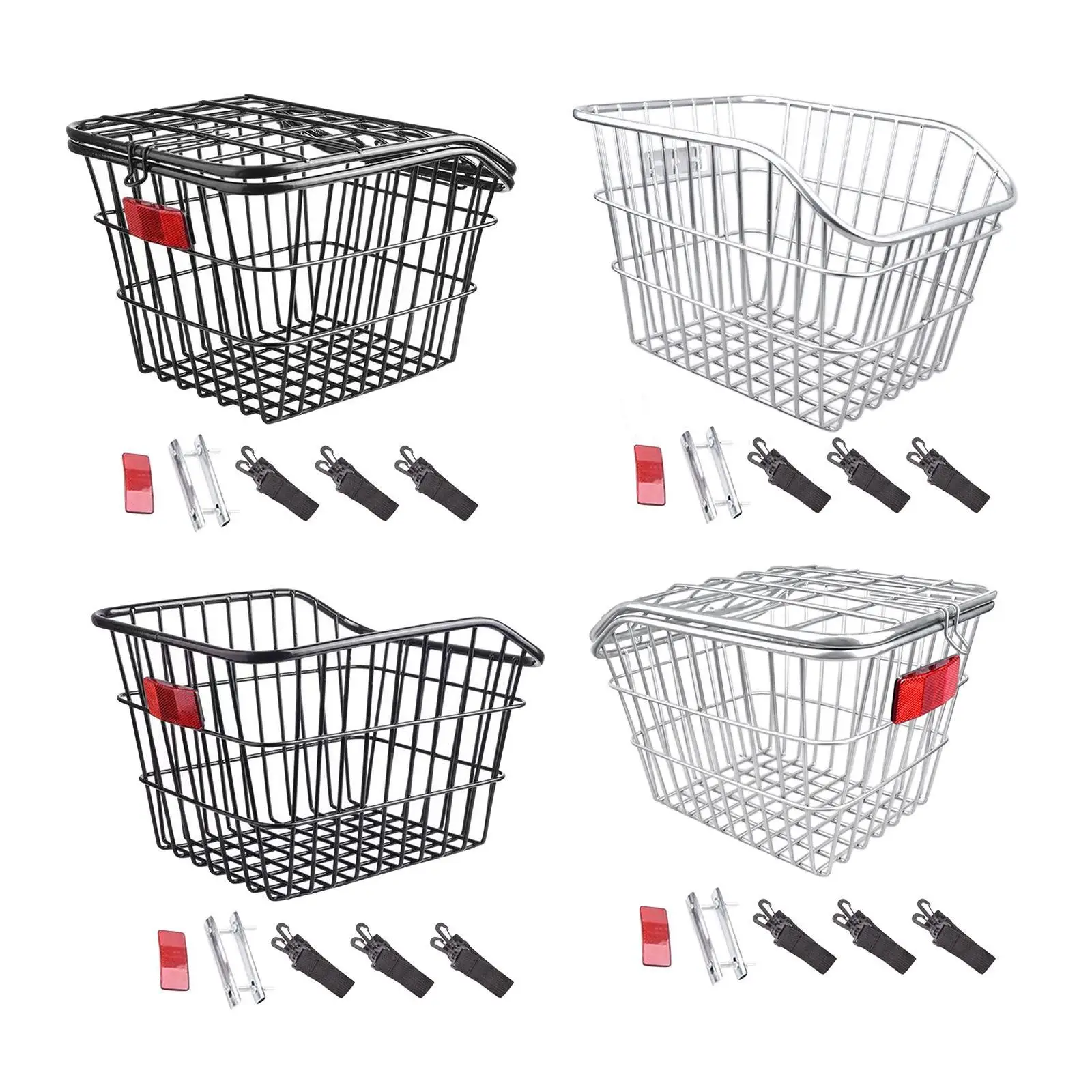 Rear Bike Basket Bicycle Cargo Rack Sturdy Construction Metal Wire Fashion