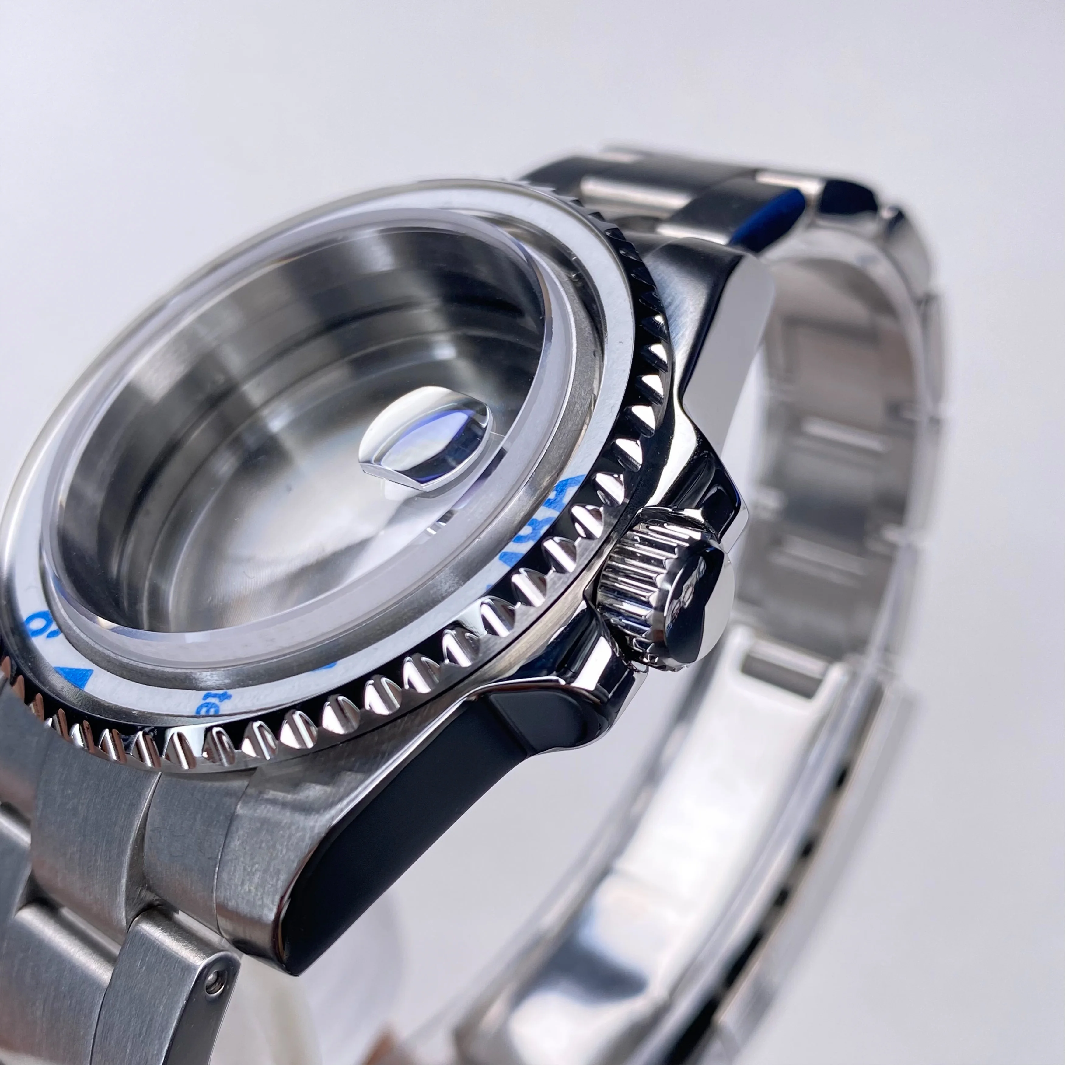 Высококачественные часы NH35, серебряный корпус, 40 мм, 120 кликов, нержавеющая сталь GMT/SUB, безель, подходит для NH34, NH35, NH36, механизм, циферблат 28,5 мм