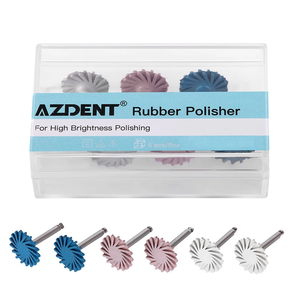 6 teile/schachtel AZDENT Dental Gummi Polierer Verbund Harz Polieren System RA Disc Kit 14mm Rad Spirale Flex Bohrer Werkzeuge – Detail 1