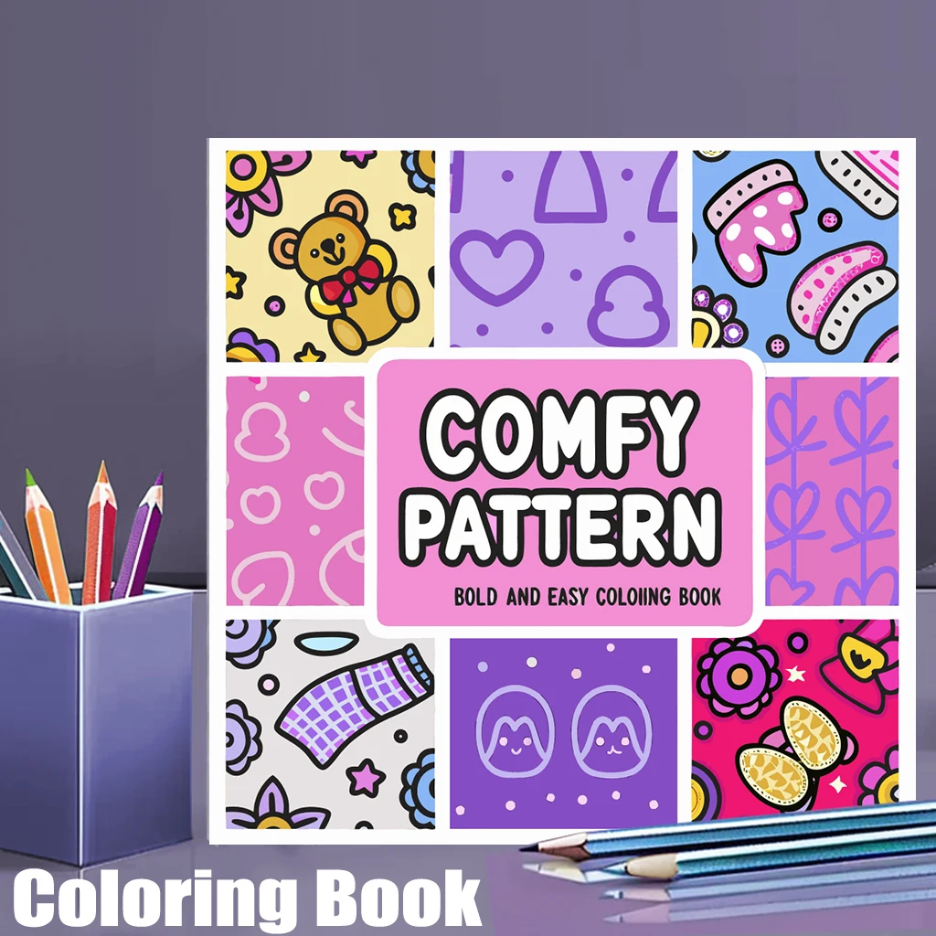 

28 Pages Comfy Patterns Coloring Book for Adult Stress Reduction | Colouring Book for Stress Relief and Mood Reduction Valentine
