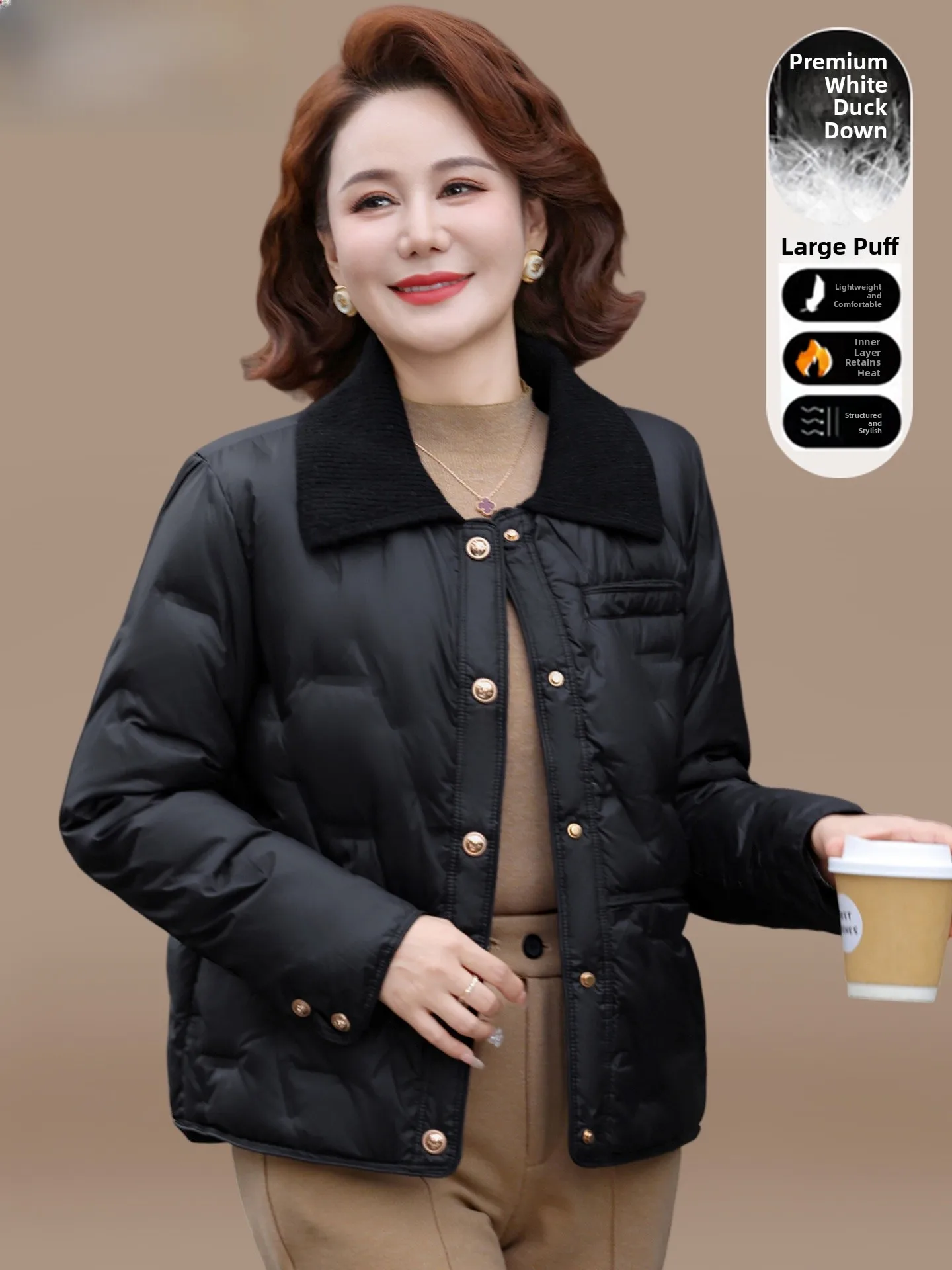 

ort Mom Winter Jaet 2025 New Sle Small Fraance Sle Women's Coat Middle-Aged And ly ort Cotton Padded Coat