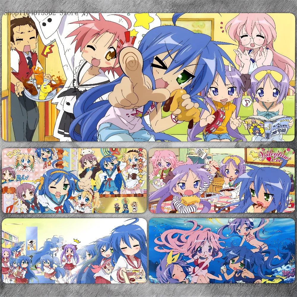 Anime Lucky Star Mousepad Large Keyboard Desk Mat Gaming Mouse Pad LockEdge Non-slip Mat