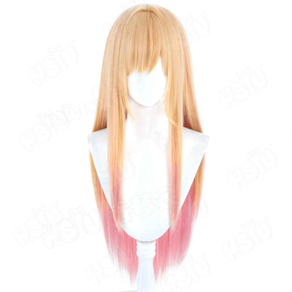 Anime My Dress-Up Darling Kitagawa Marin Peruka Cosplay 80CM Pomarańczowy gradient pomelo różowy długie włosy + Czepek pod perukę Impreza Halloween Peruka
