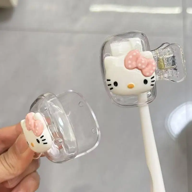 Copri testina per spazzolino da viaggio Hello Kitty Tappo protettivo per spazzolino Clip protettiva in plastica portatile per regalo domestico