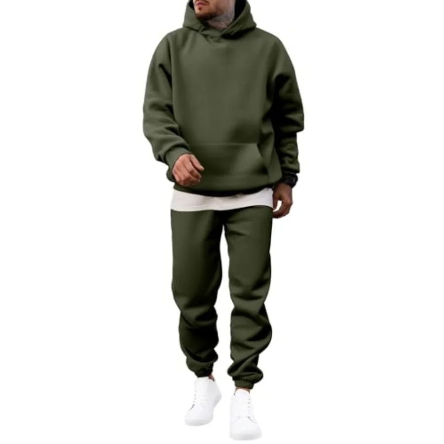 

JMIERR Men's 2 Pcs Outfits Hoodie Sweatshirt Tracksuit and Joggers Sweatpants Sweatsuit Set