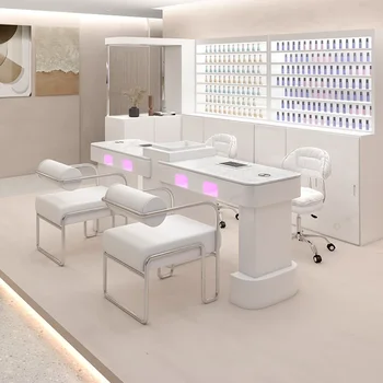 Lampe UV professionnelle en marbre pour manucure, table et chaise, salon de manucure, design de meubles, nouveau modèle, N64.Gel