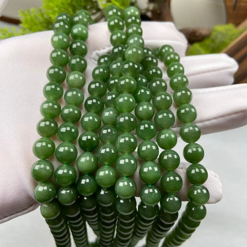 

Natural 8Mm Necklace Hetian Jasper Loose Beads