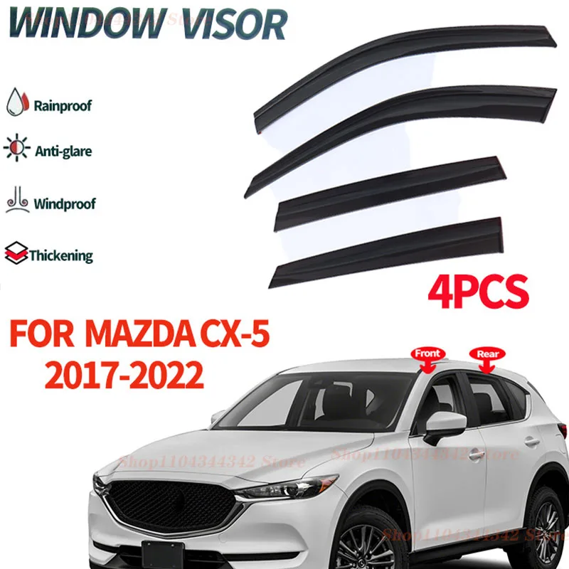 

For MAZDA CX-5 KF 2017-2022+ Window visors Rainwater prevention; Covering the sunlight; Anti fog; Snow prevention