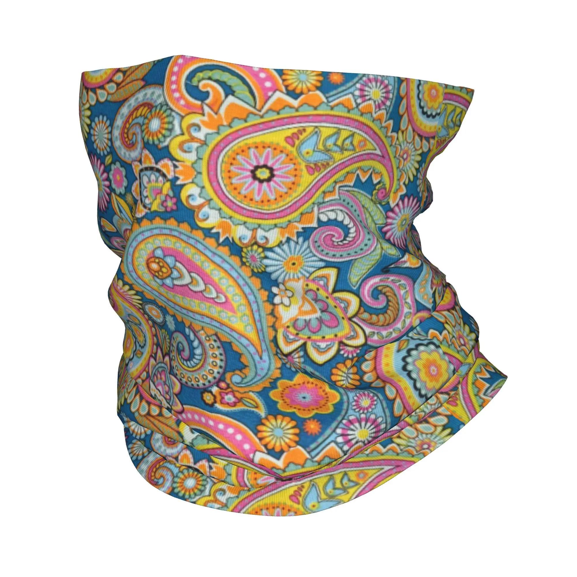 Custom Paisley Art Bandana Winter Headband Neck Warmer Women Men Hiking Running Tube Scarf  Face Bandana Gaiter