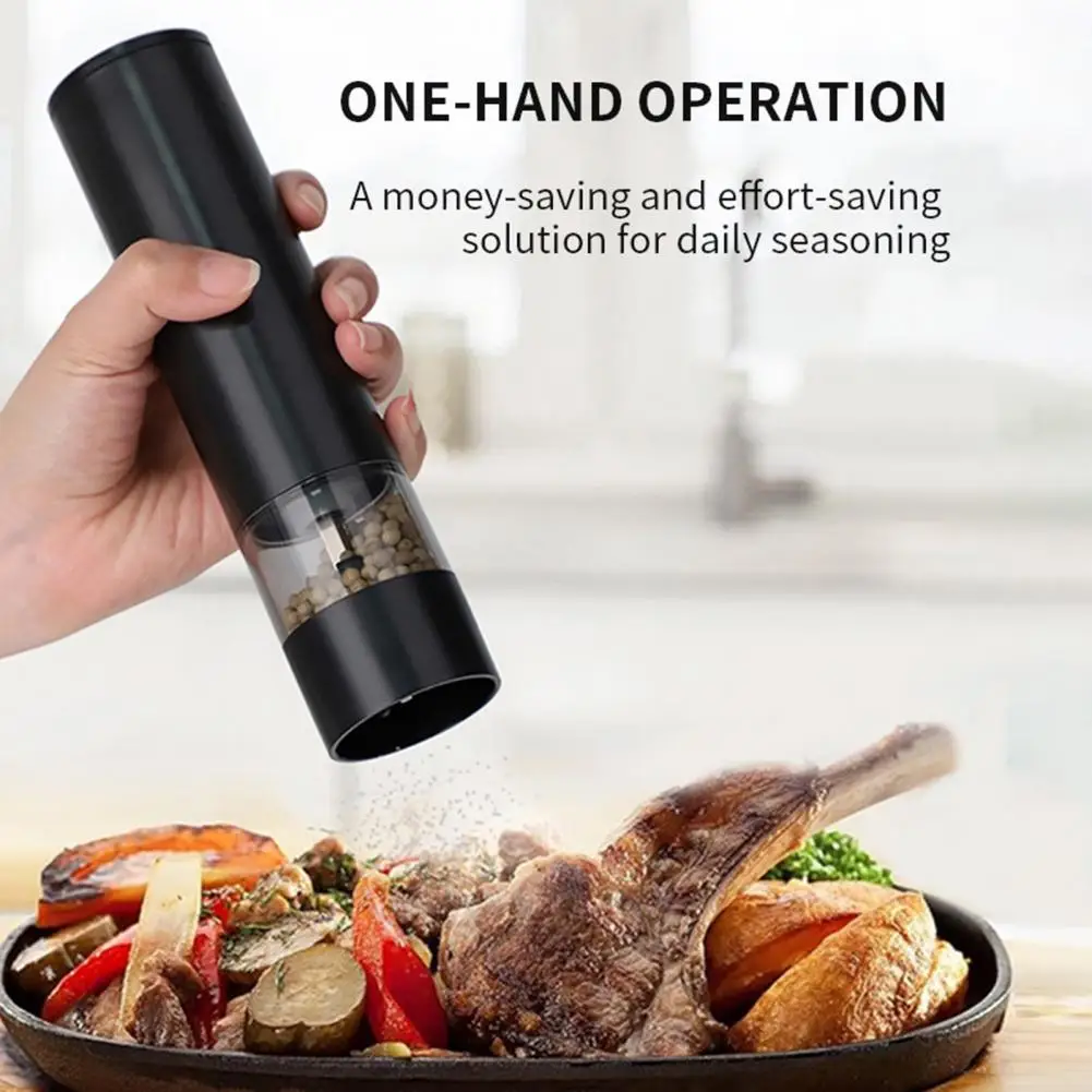 18cm Electric Salt And Pepper Grinder Set With Built-in LED Light Adjustable Coarseness Spice Mill Rechargeable Kitchen Gift
