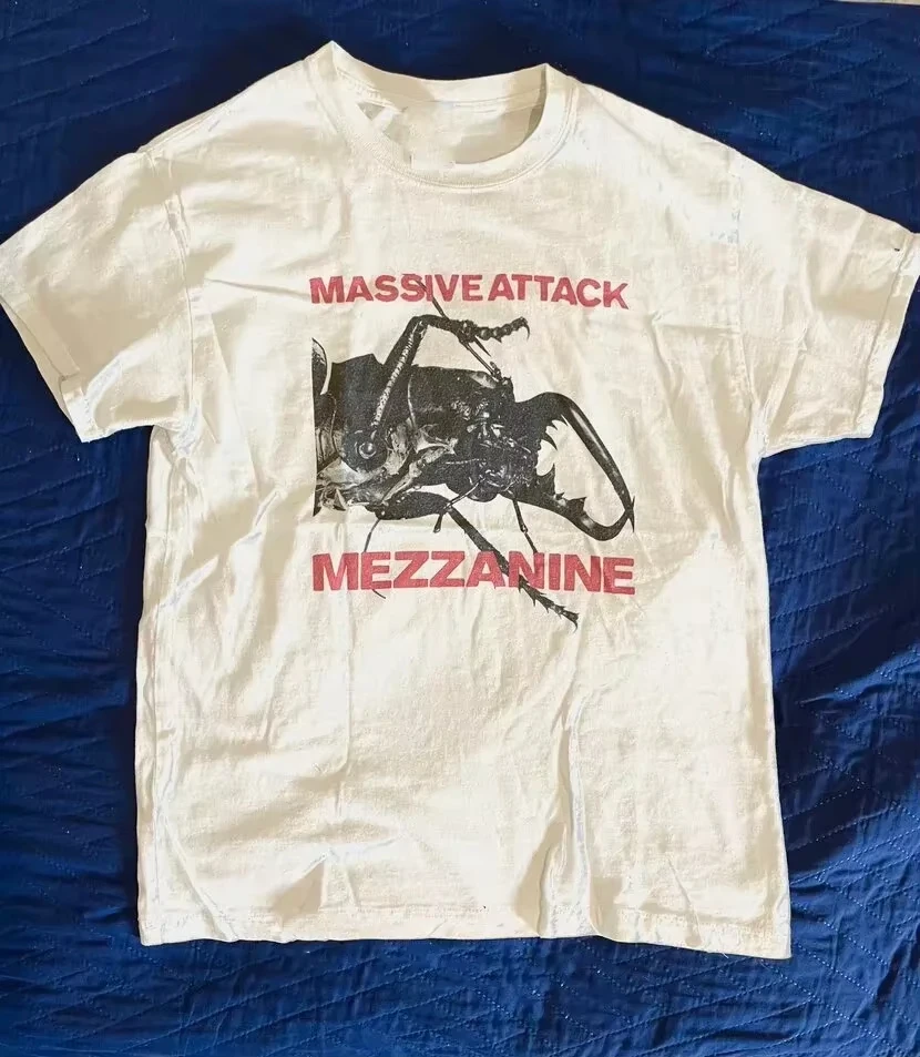 Massive Attack White T-Shirt Cotton Full Size Unisex Y2k Clothes Man Cheap Clothing Luxury Men's Clothing Luxury Man Clothing