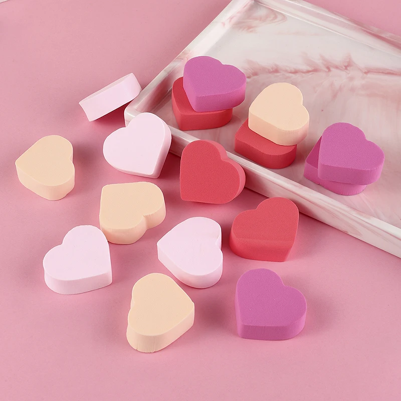 12 Pieces Sponge Powder Heart Air Cushion Puff Makeup Beauty Combo Set, Stylish Simple and Portable, Gift Pack of Tools for Make