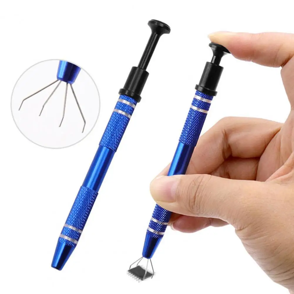 Jewelry Ball Grabber Tool 4-Claw Ic Chip Pickup Tool Stainless Steel Piercing Ball Grabber Tool Jewelry Grabber Mini Tweezers