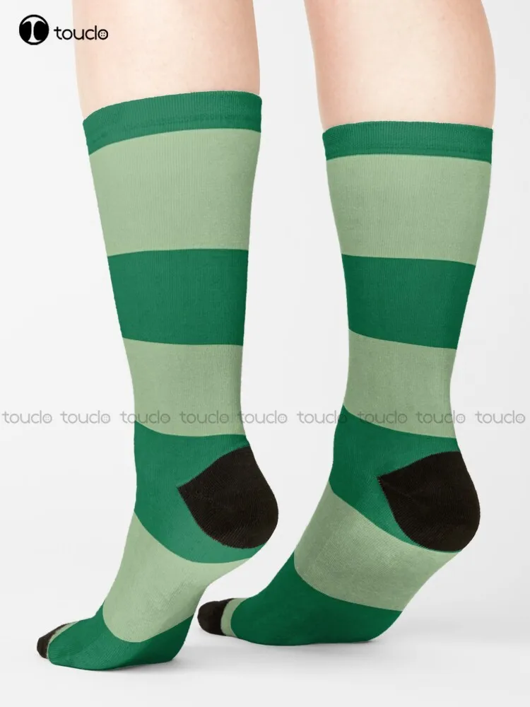 Two Tone Green Pattern (Blues Clues Halloween Costume) Socks Halloween Navy Soccer Socks Comfortable Best Girls Sports Funny