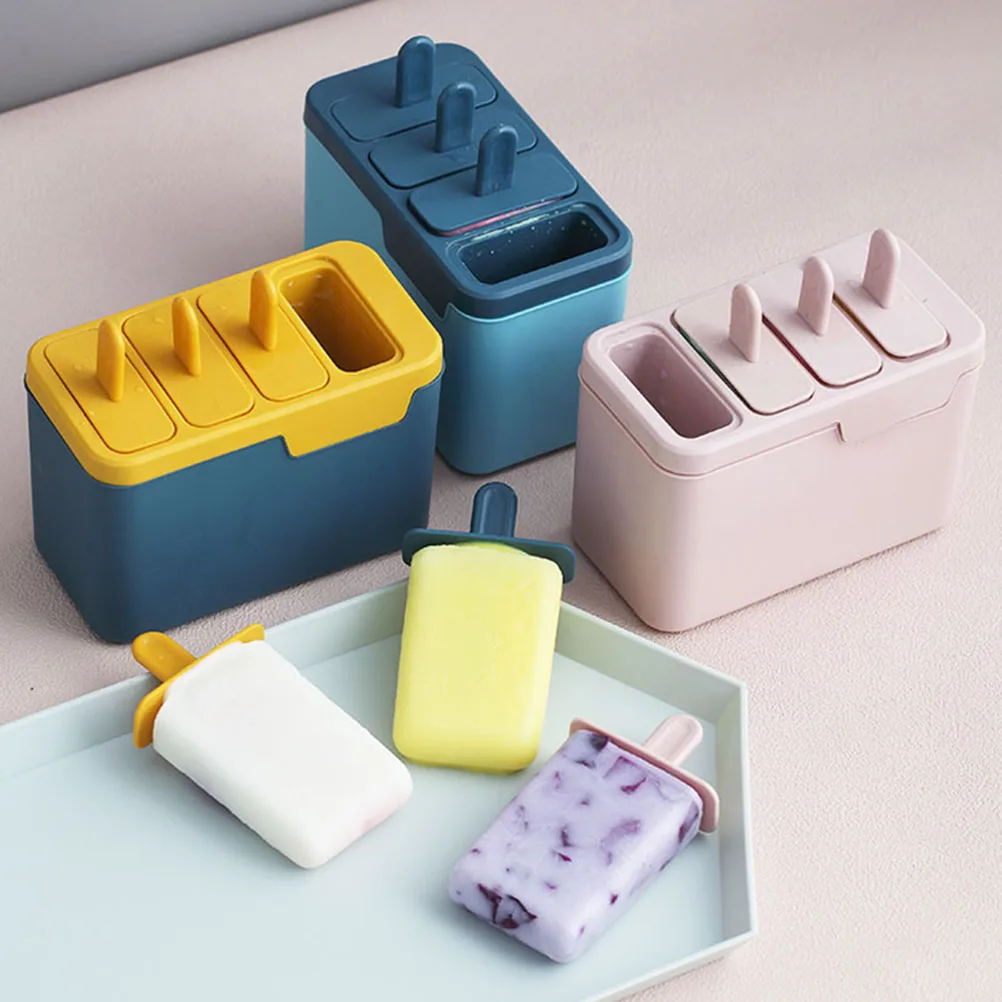 

4 -Cell Ice Cream Mold Maker Popsicle DIY Molds Home Office Stick Lolly