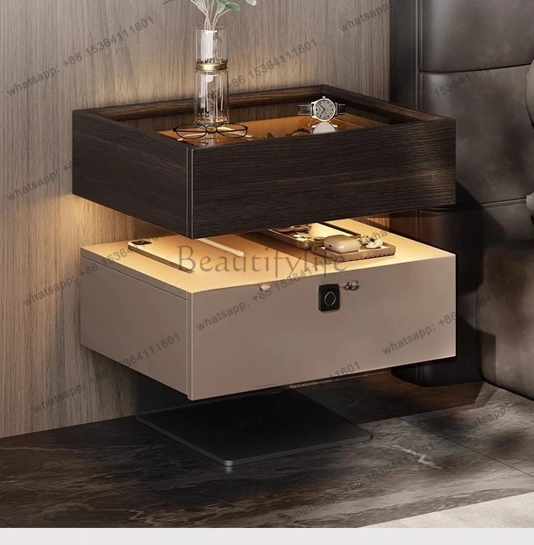 suspension intelligent light luxury high sense modern simple bedroom minimalist fingerprint lock safe integrated