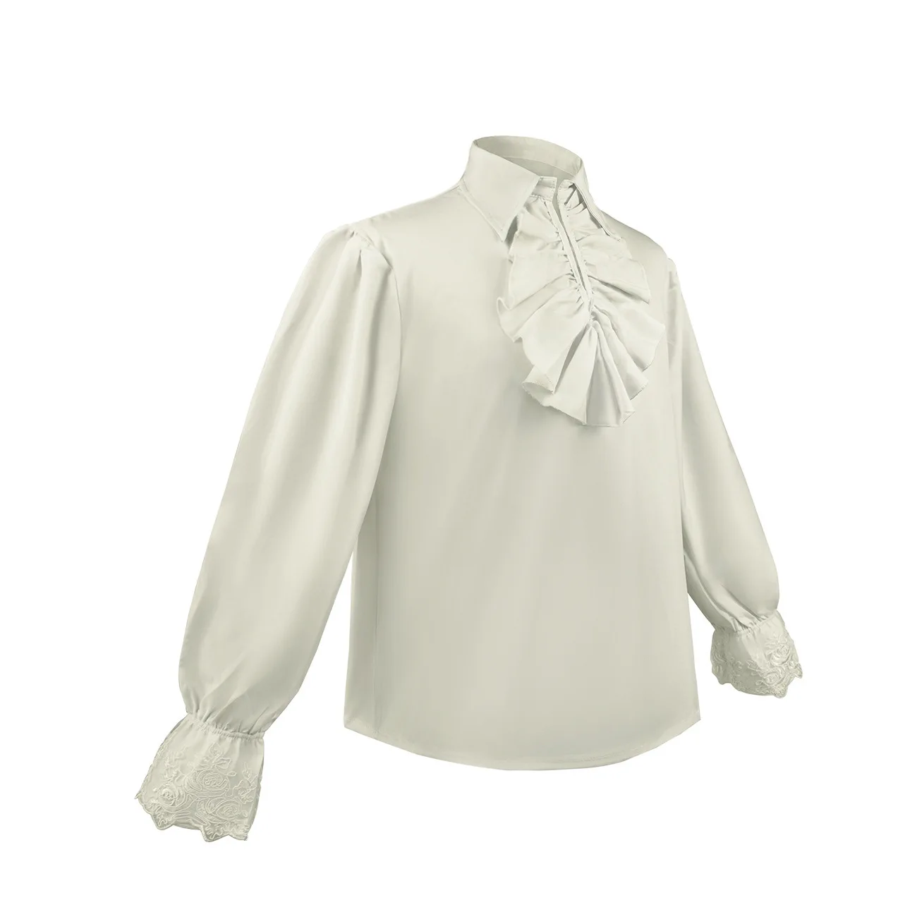 

Renaissance St Punk loween Lace Collar Cos irt Women's Ethnic Costume Stage Costume Summer Polyester