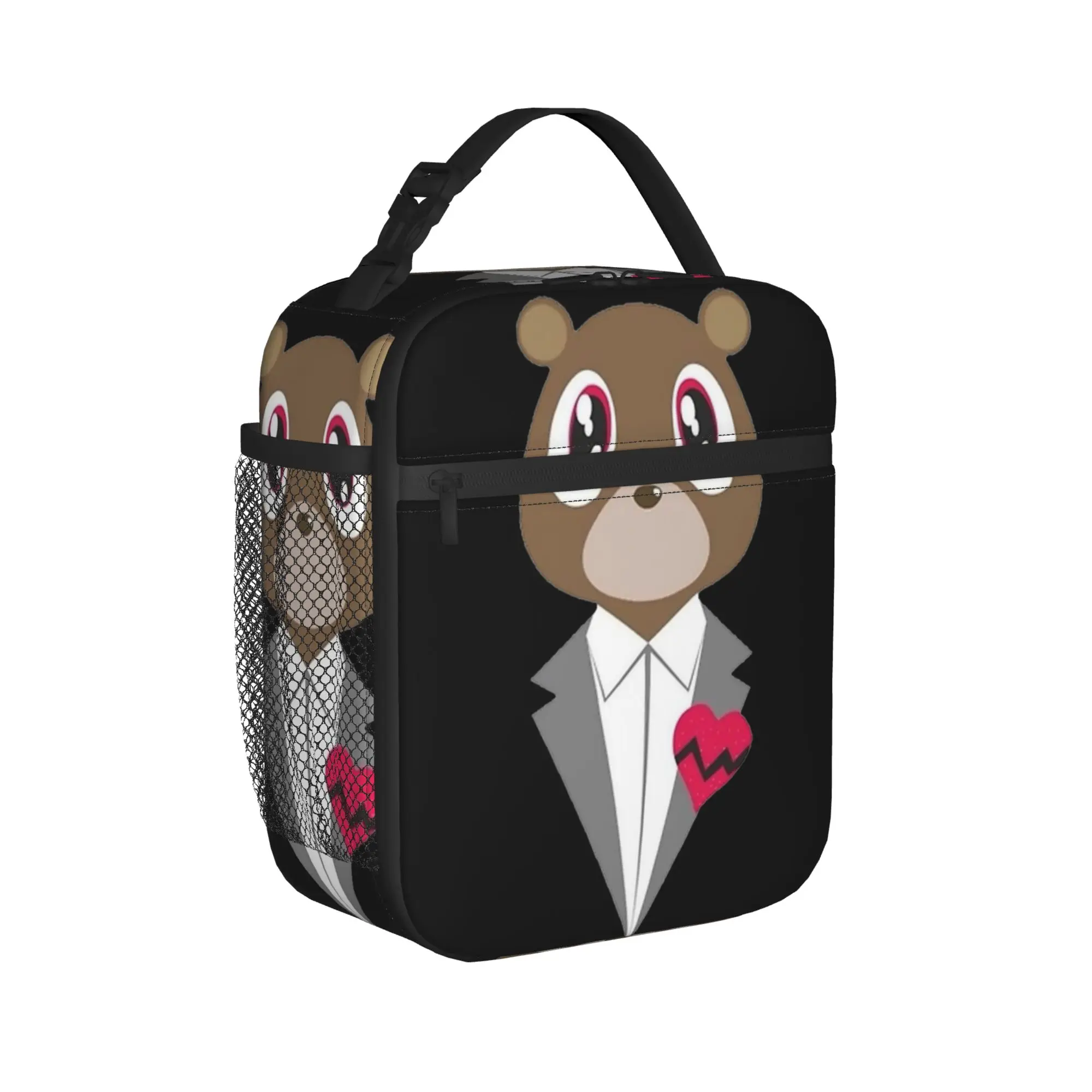 Kanye West Bear Insulated Lunch Bag Large Hip Hop Rapper Meal Container Thermal Bag Tote Lunch Box Office  Picnic Men Women