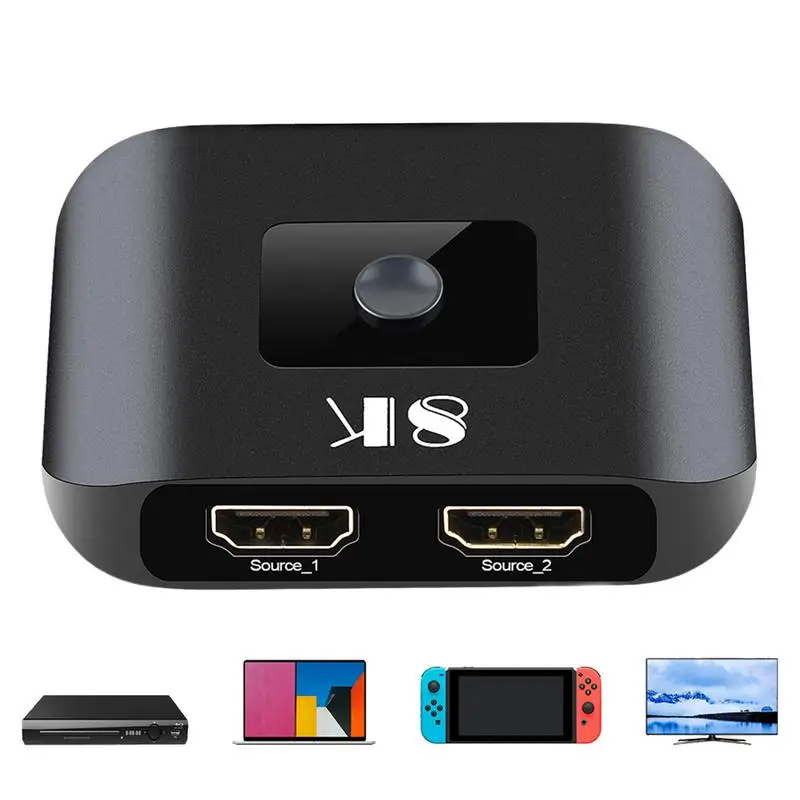 2X1 HD Multimedia Interface Switcher High Resolution 8K HD Multimedia Interface Switcher Portable HD Multimedia Interface