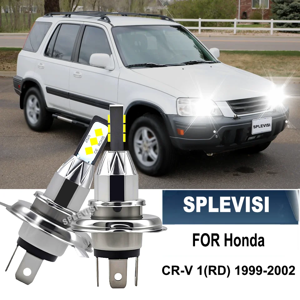 

2PCS LED Headlight H4 Hi/Lo Beam Fanless 12V Bulb For Honda CR-V 1(RD) 1999 to 2002 2001 2000 Replacement 6000K Luces Kit
