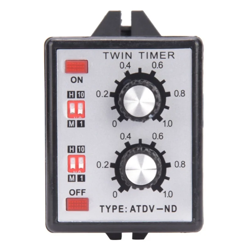 Knob Control Time Switch Relay Multi-Section On Off Twin Timer Relay ATDV ND AC110v 220V