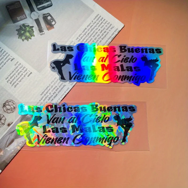 الفتيات الجيدة تذهب إلى الجنة، الأولاد السيئون اتبعني - ملصقات دراجات نارية إسبانية، مقاومة للماء وواقية من الشمس متينة #5