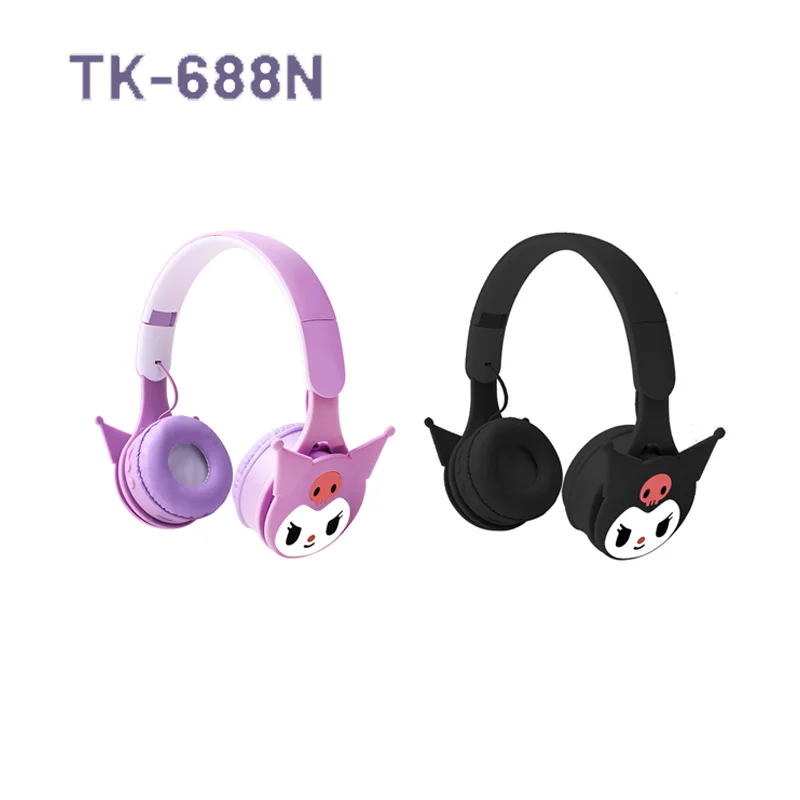 New Kuromi-TK-688N High Quality Children and Student Princess Headworn Computer Phone Music Stereo Earphones