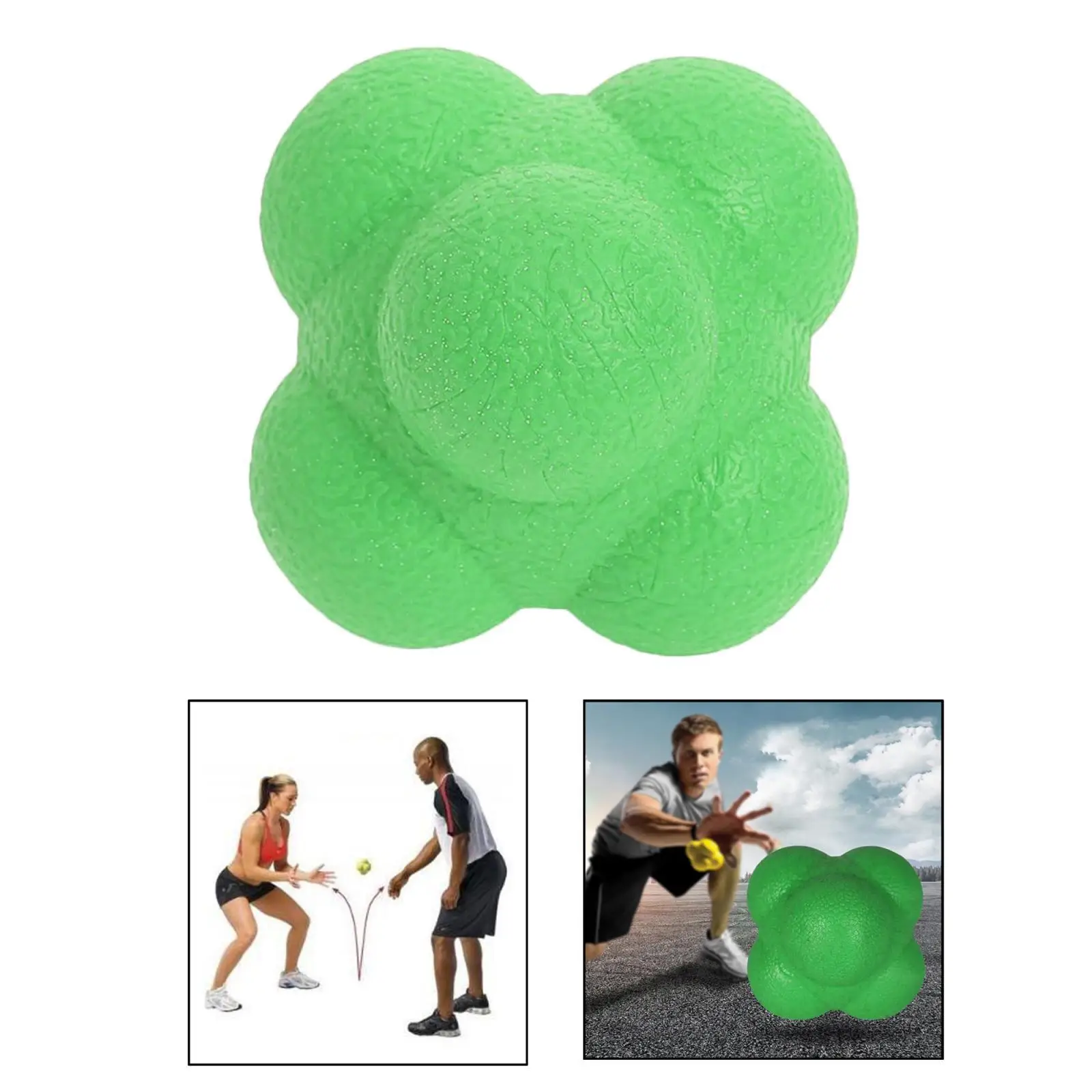 2xCoordination Agility Hexagonal Tennis Fitness Reaction Ball Green