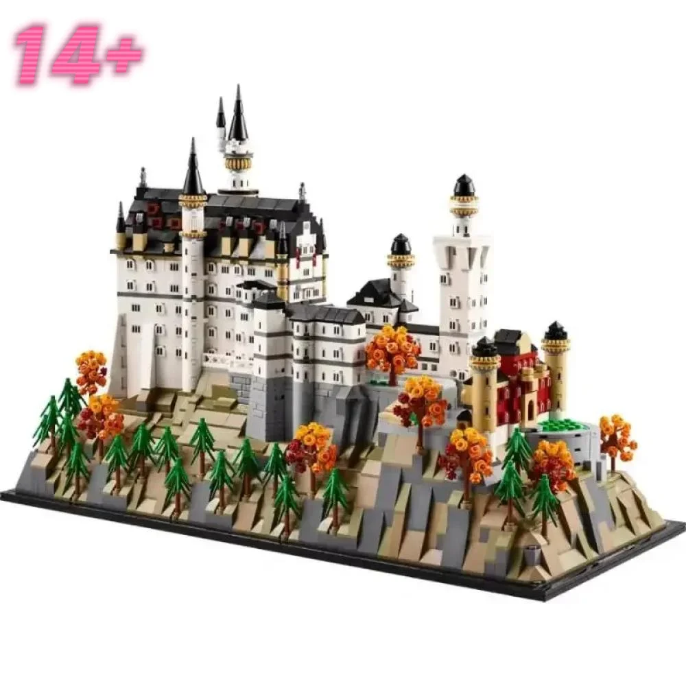 

2026 New Neuschwanstein Castle Architectural Model European Castle Forest Landscape Building 21063 Block For Kid Christmas Gifts