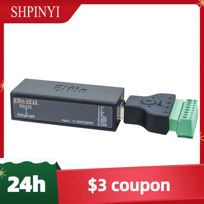 Serial Port RS232 to Ethernet Serial Port Device Server Support TCP/IP Telnet Modbus TCP Protocol EE10