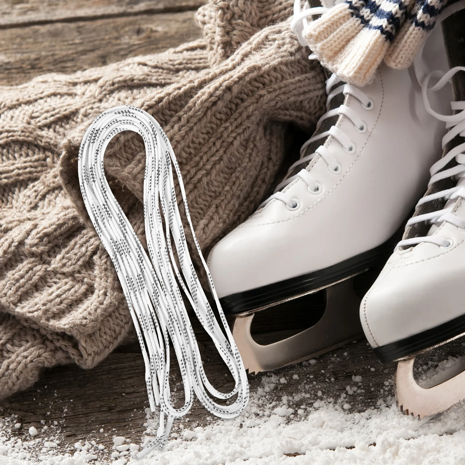 1 paio di lacci per pattini da ghiaccio, lacci per pattini a rotelle resistenti, lacci flessibili in poliestere piatto per scarpe da pattinaggio, sport all'aria aperta