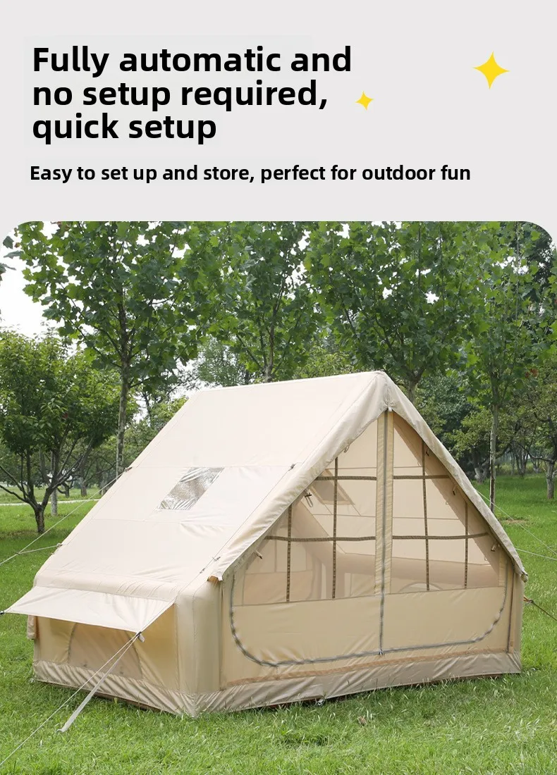 Luxury Outdoor Double Door Inflatable Tent Thickened Oxford Material Windproof Overnight Camping tent