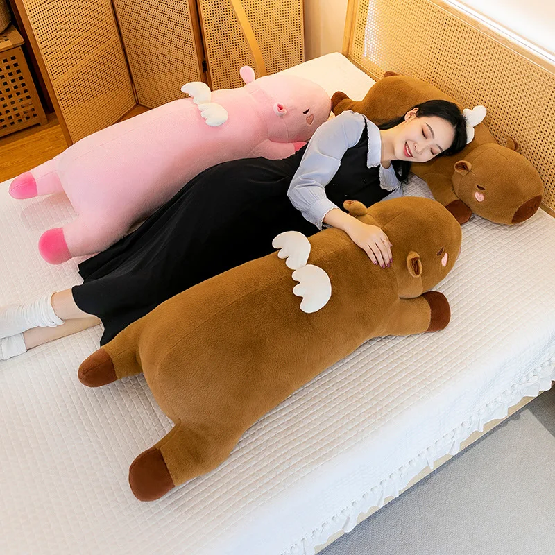 Cute Kawaii Capybara Plush Toy Stuffed Doll for Kids Birthday Xmas Gift Soft Huggable Angel Pet Sleeping Pillow Cuddly Baby
