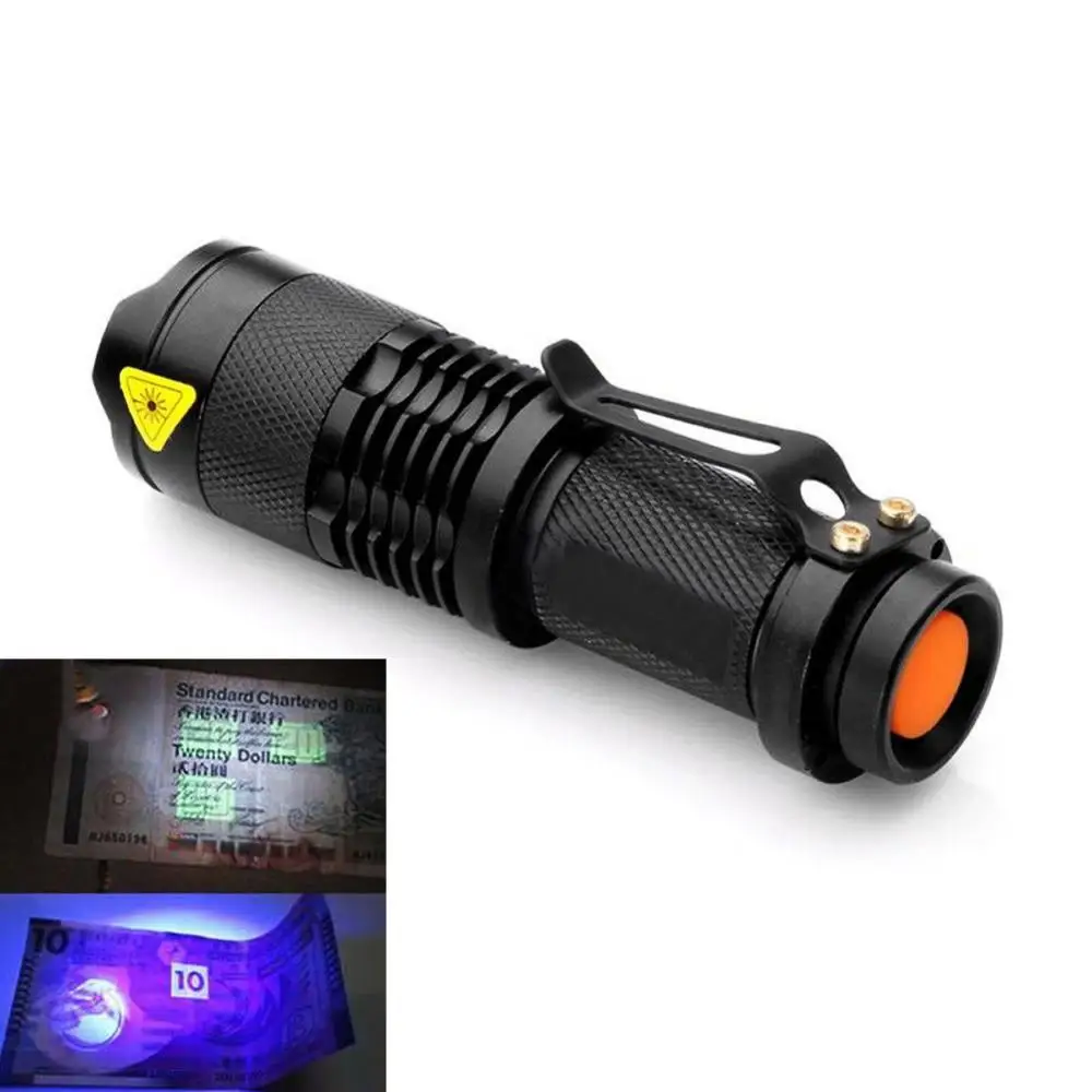 UV Flashlight Torch Light Blacklight Lamp AA Battery Powered for Marker Checker