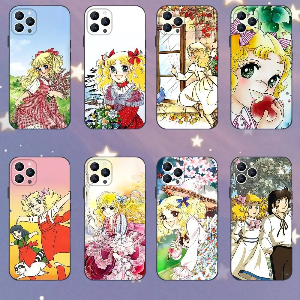 

C-Candy candy anime Phone Case For iPhone 17,16,15,14,13,12,11,Pro,XS,Max,XR,Plus,E,SE4,Mini Black Soft Cover