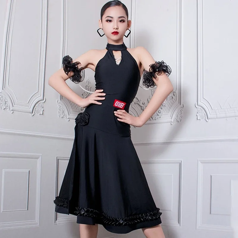

Children'S National Standard Ballroom Dance Competition Costumes Girls Waltz Modern Dancing Dresses Kids Stage Clothes