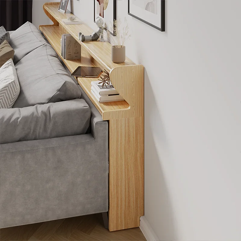 Sofa Rear Shelf Back Cabinet Living Room Narrow Crack Solid Wood Bookshelf Narrow Upper Wide Strip Table