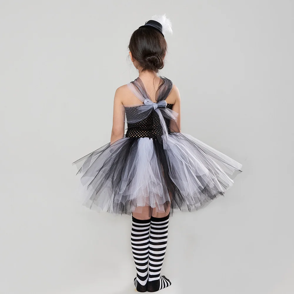 Mädchen Patchwork-Puppen-Tutu-Kleid-Set, Buntes Tüll-Kostüm für Kinder, Halloween-Cosplay, Themenparty-Verkleidung – Detail 17