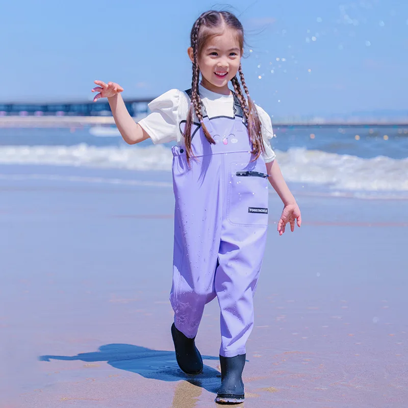 

Детская цельная непромокаемая одежда для мальчиков и девочек, ловля рыбы в море с помощью штанов, детские цельные резиновые сапоги