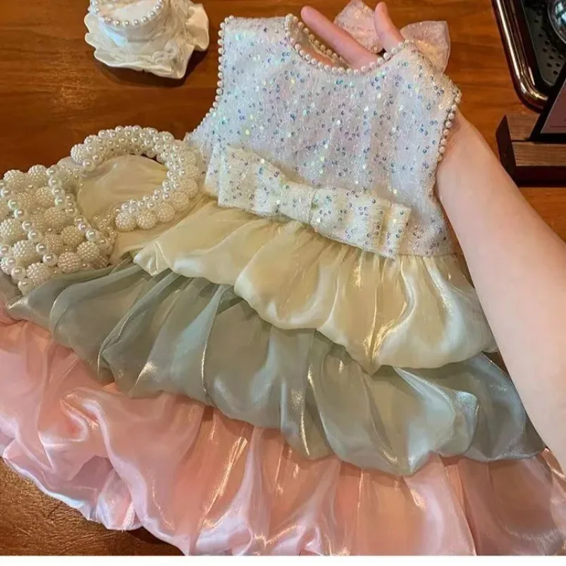 

Праздничное платье для девочек, детская майка, юбка-тортик, детские элегантные детские платья принцессы, новая юбка для выпускного вечера