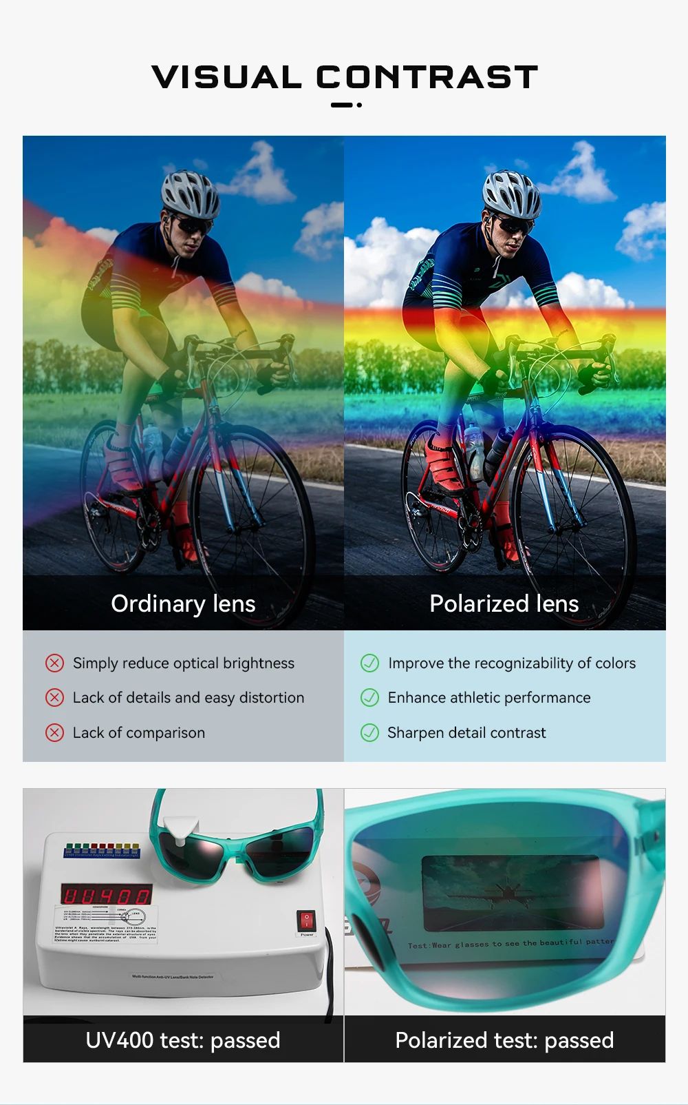 KDEAM Ganz schwarze Angelsonnenbrille, polarisierte Performance-Sport-Sonnenbrille für Herren, TR90 mit Totenkopf-Etui, Kategorie 3 – Detail 7