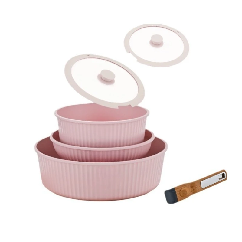 

Removable handle, wok, multi function non stick pan, portable folding, camping cookware