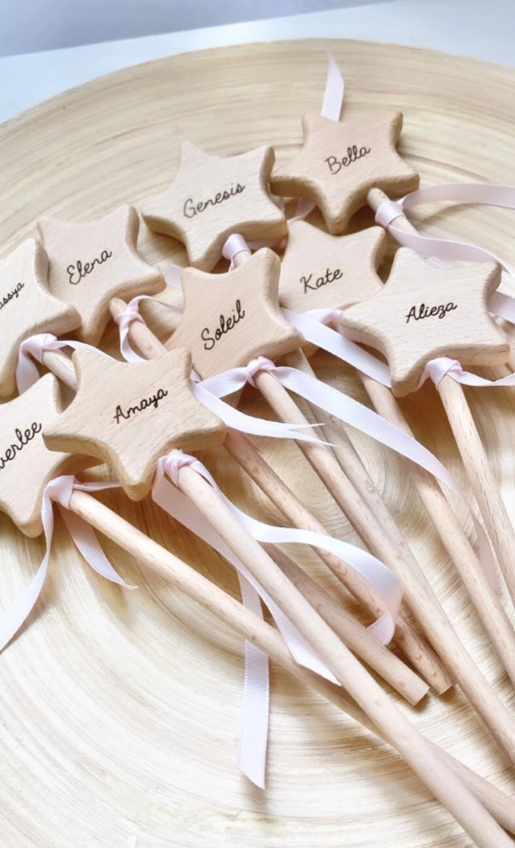 Personalized Gift Magic Wand Star Wooden Girl Wand, Kids Party Favor Flower Girl Gift Party Bag Filler, Gift for Girl